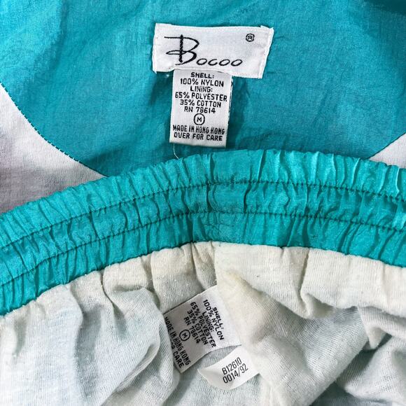 Vintage | 80s Women’s Bocoo Teal Matching Retro Windbreaker Swishy Workout Set M - Picture 13 of 13